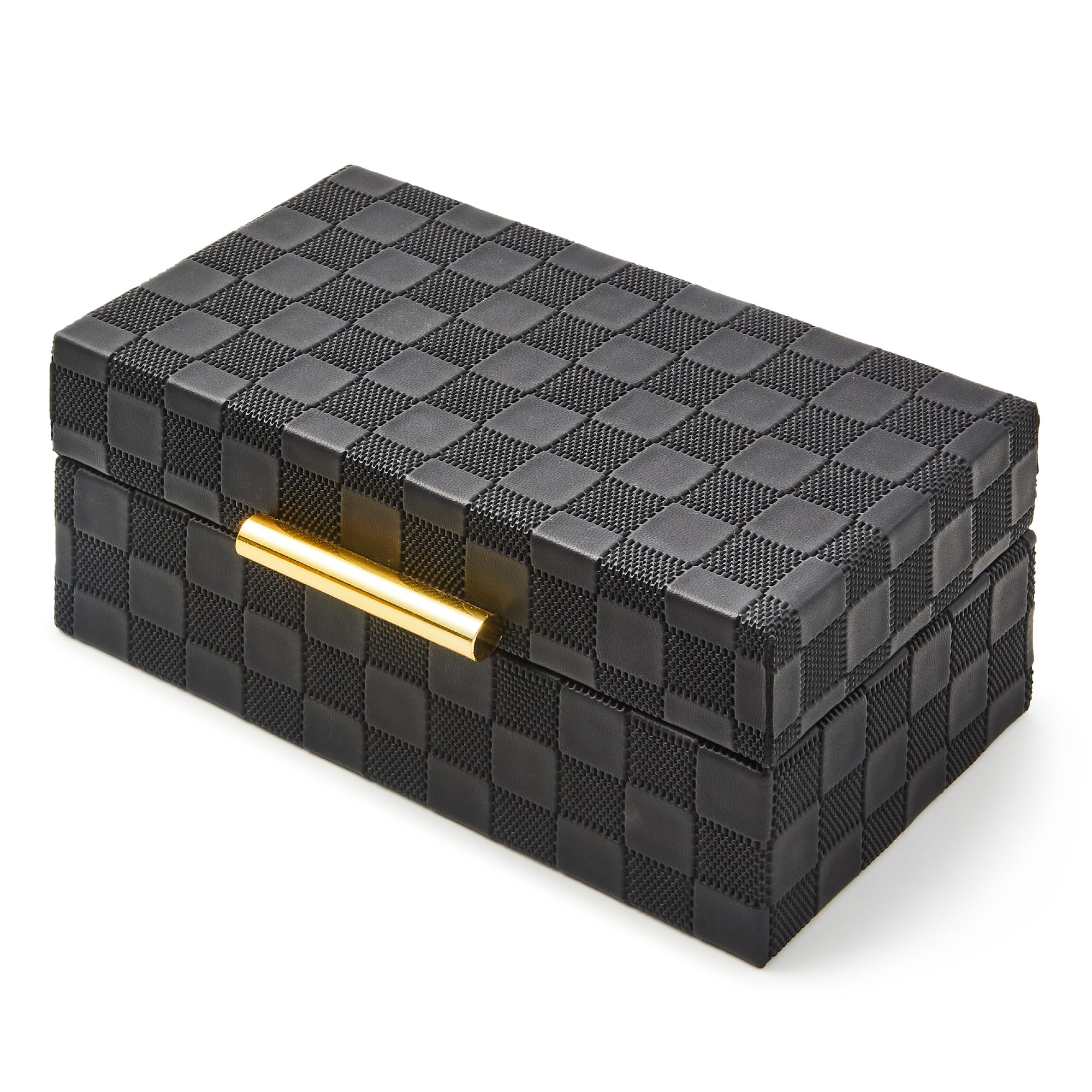 Amazon.com: MACKENZIE-CHILDS Black Faux-Leather Box, Jewelry Box